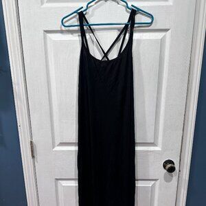 Black Cotton Racerback Nightgown, Size XXL, Comfortable Sleepwear